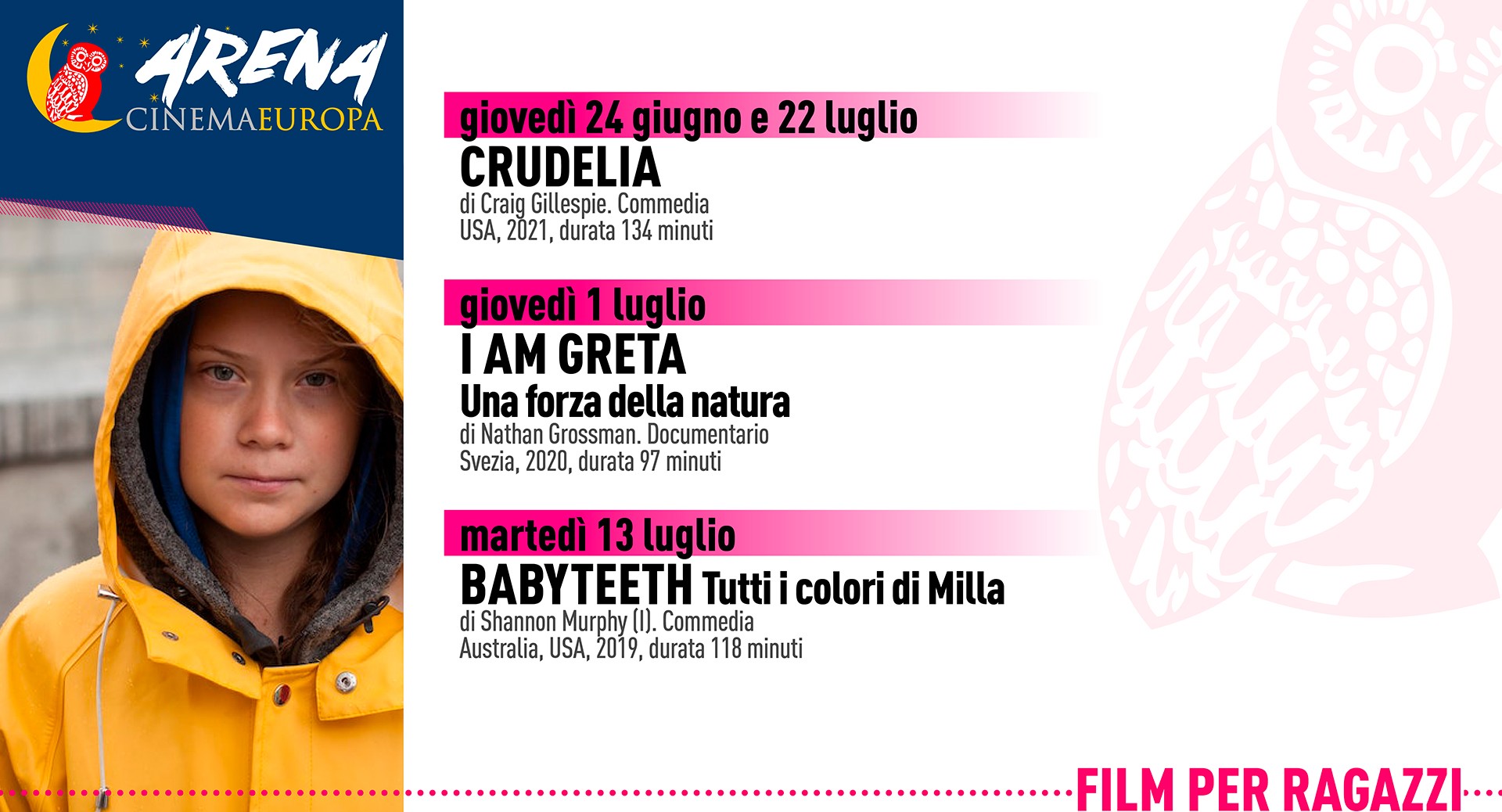 locandina Film per ragazzi – Estate 2021