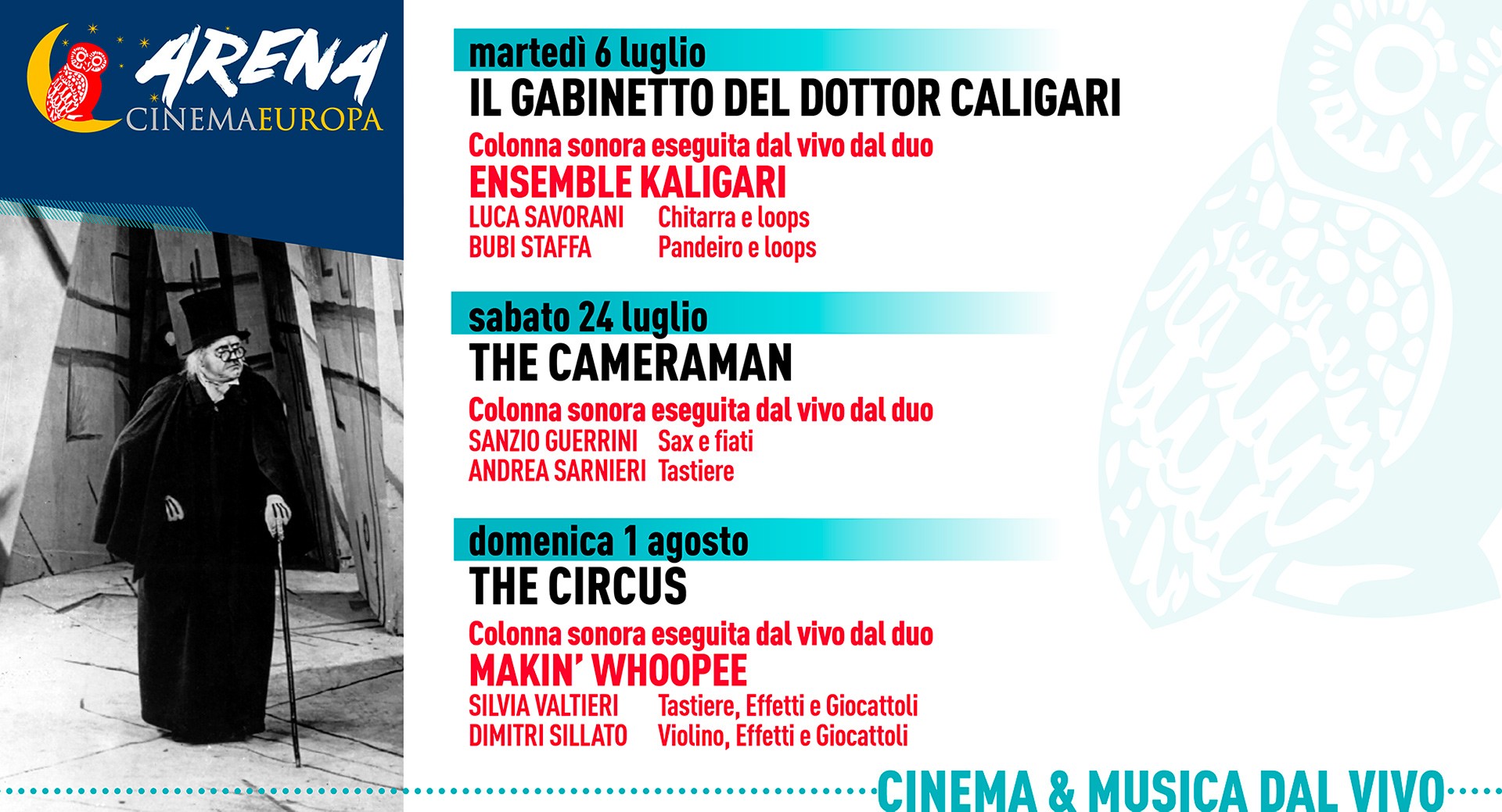locandina Cinema & Musica dal vivo - Estate 2021